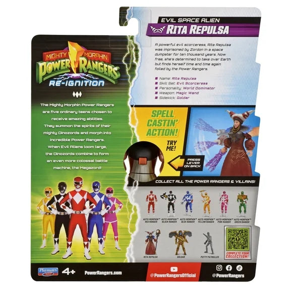 Mighty Morphin Power Rangers: Re-Ignition - Rita Repulsa Evil Space Alien Figure for kids 4+ by Playmates Toys Fashions for Home