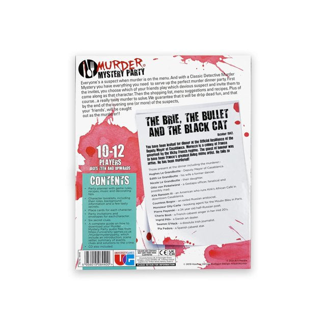 the brie the bullet and the black cat murder mystery game multi