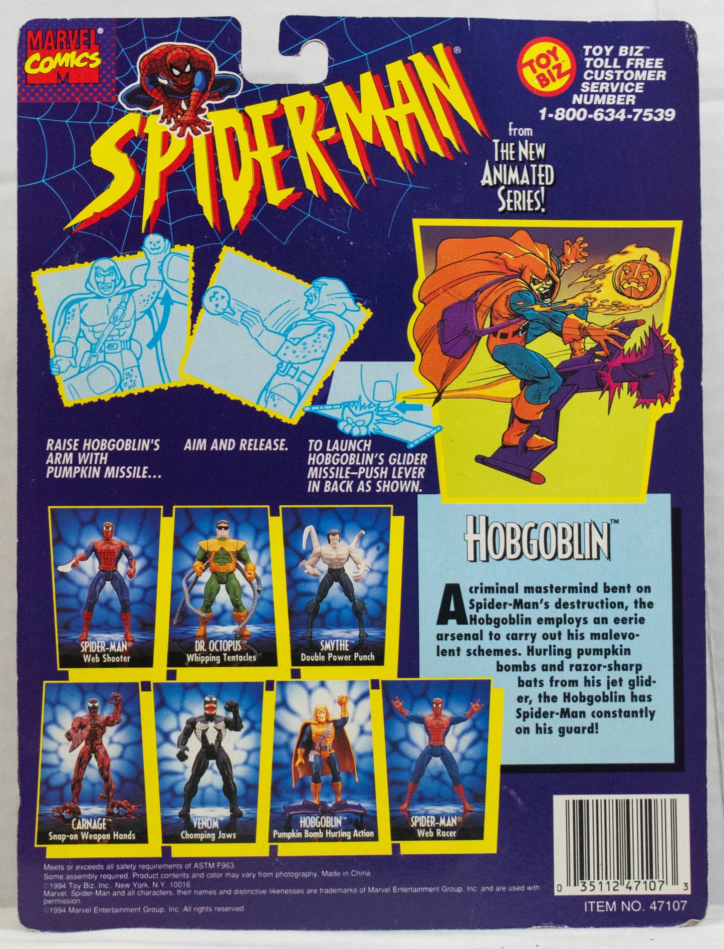 Marvel Comics Spider-Man Animated Series Hobgoblin Toy Biz Figure Fashions for Home
