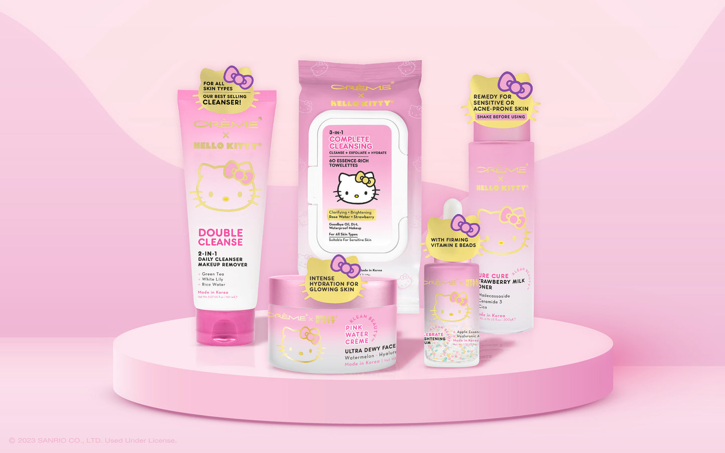 The Creme Shop, Klean Beauty™, Hello Kitty Ultra-Dewy Facial Moisturizer Cream for All Skin Types Infused with Hydrating Watermelon and Hyaluronic Acid
