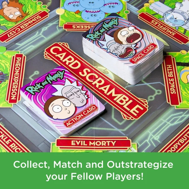 rick and morty card scramble board game