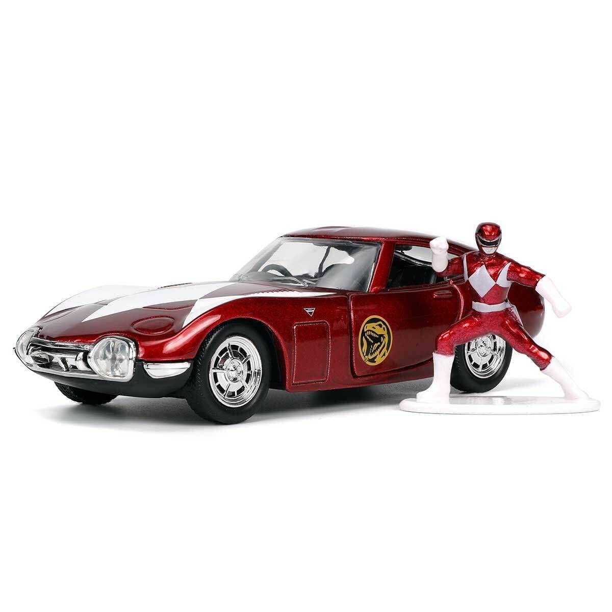 Jada Toys Power Rangers 1:32 1967 Toyota 2000 GT Die-cast Car & 1.65" Red Ranger Die-cast Figure, Toys for K Ages 8+ Fashions for Home