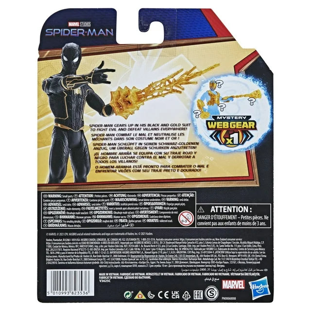 Marvel Spider-Man Mystery Web Gear Black and Gold Suit Spider-Man Fashions for Home
