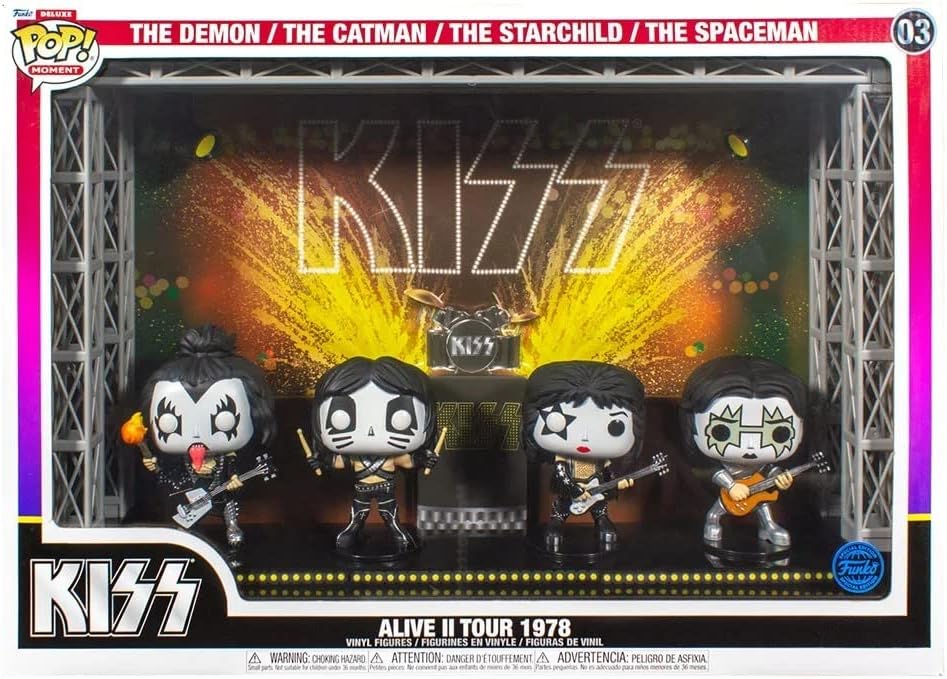 Funko Kiss Pack 4 Figurines POP! Moments DLX Vinyl Alive II 1978 Tour 9