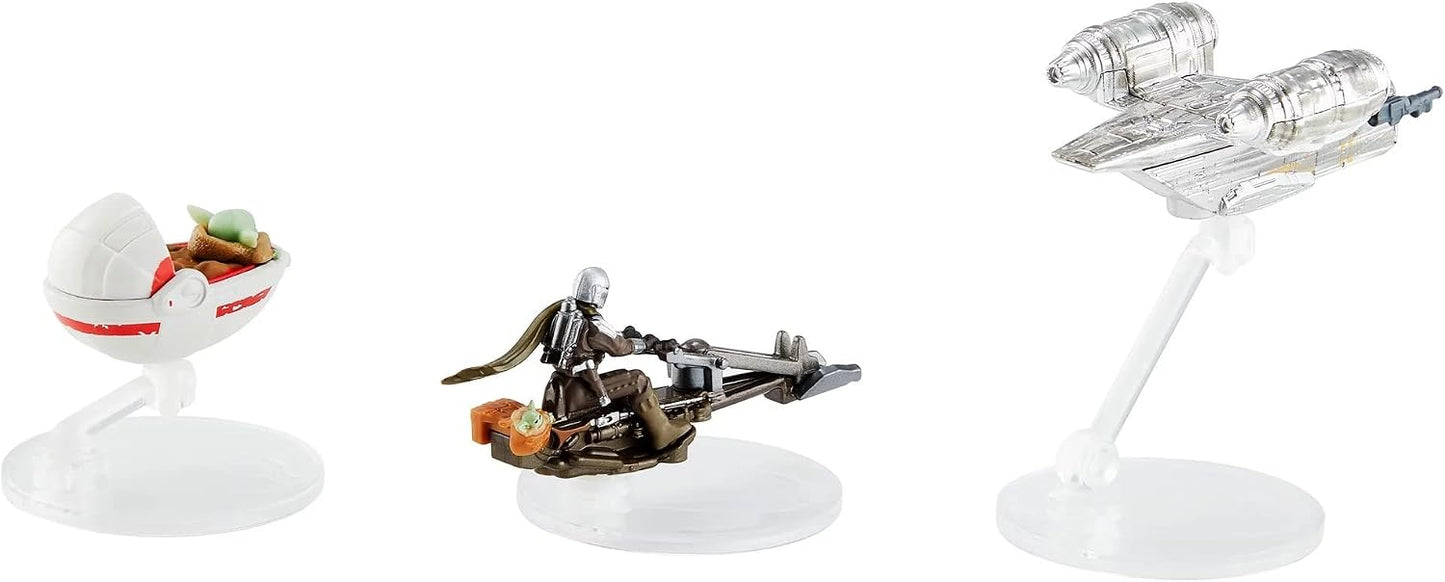 Hot Wheels Star Wars Starships 3-Pack Die-Cast Vehicles Inspired By The Mandalorian