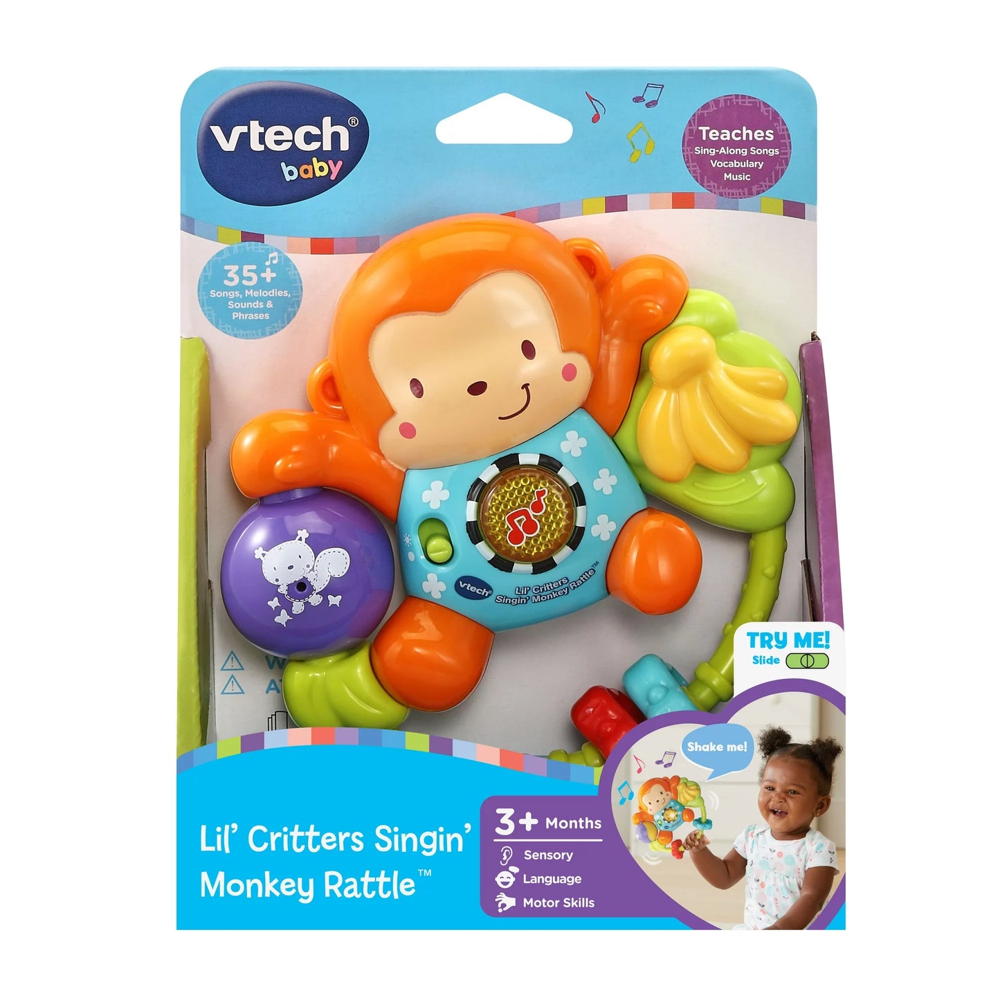 VTech Lil' Critters Singin' Monkey Rattle, Electronic Baby Rattle - Fashions for Home