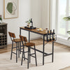 Bar Table Set with wine bottle storage rack. Rustic Brown, 47.24'' L x 15.75'' W x 35.43'' H.