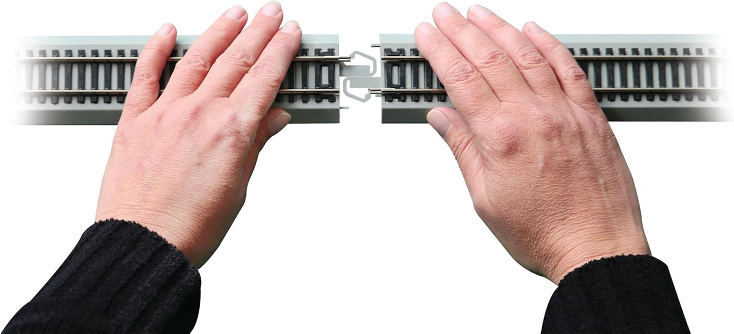 Bachmann Trains - Snap-Fit E-Z TRACK REMOTE TURNOUT - RIGHT (1/card) - NICKEL SILVER Rail With Gray Roadbed - HO Scale Fashions for Home