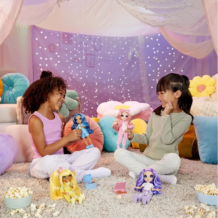 Rainbow High Jr High PJ Party Skyler, Blue 9” Posable Doll, Soft Onesie, Slippers, Play Accessories, Kids Toy Ages 4-12