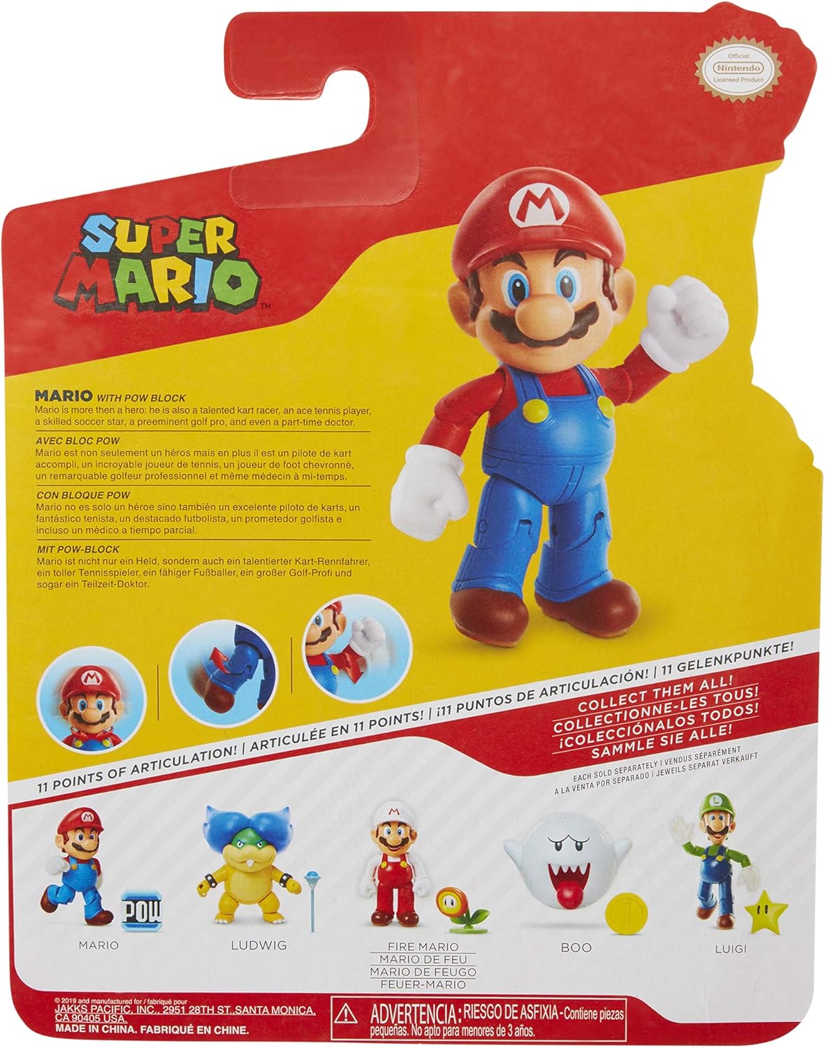 Super Mario World Of Nintendo 4 Inch Action Figure Wave 21 - Mario Fashions for Home