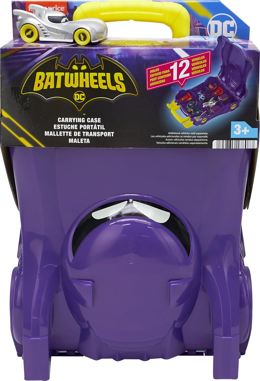 Fisher-Price DC Batwheels Preschool Toy Bat The Batmobile Carrying Case with 1:55 Scale Diecast Car for Ages 3+ Years