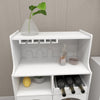 Living room White wine cabinet with removable wine rack and wine glass rack, a glass door cabinet