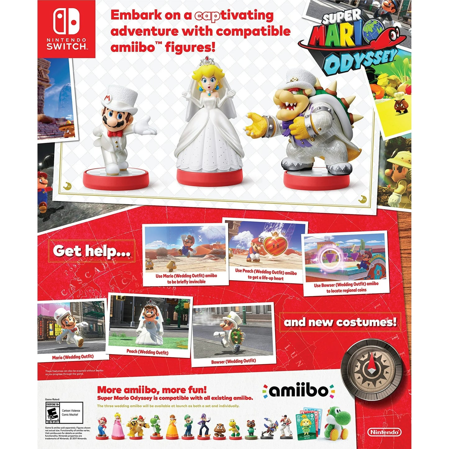 Nintendo Super Mario Odyssey Wedding Outfit amiibo for Nintendo Switch, Multicolor, NVLCABAT