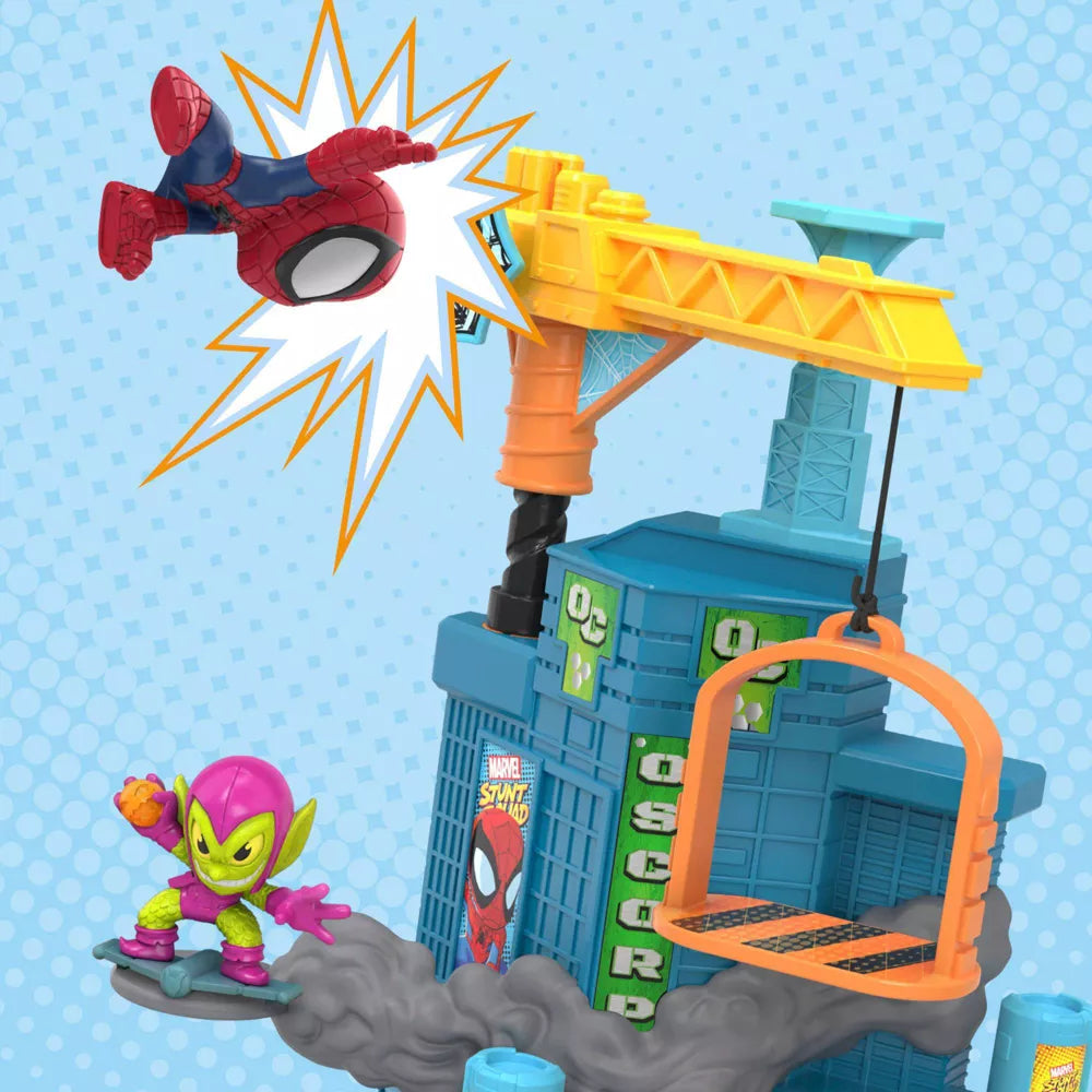 Marvel Stunt Squad Spider-Man vs Green Goblin Crane Smash Playset