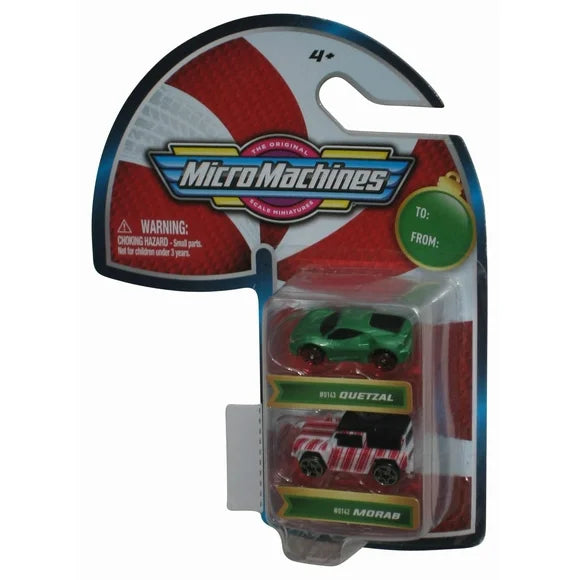 Micro Machines Christmas Holiday (2020) Jazwares Quetzal & Morab Toy Car 2-Pack Fashions for Home