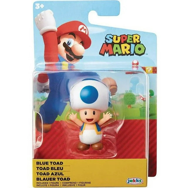 Super Mario Bros Blue World of Nintendo Toad Action Figure