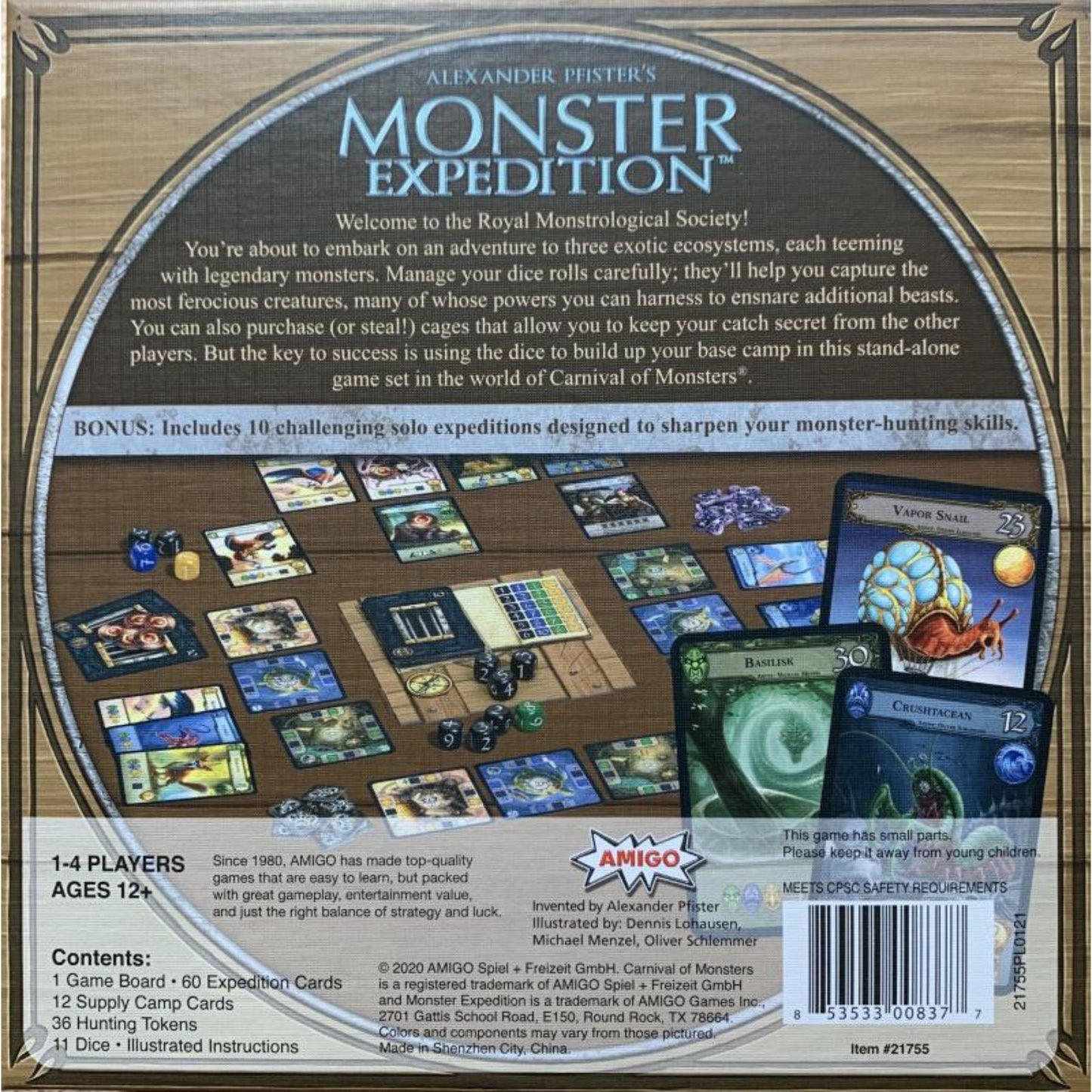 amigo games alexander pfisters monster expedition board game