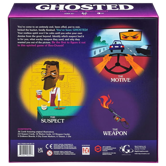big g creative ghosted social deduction game 3 6 players ages 10 30 minute gameplay