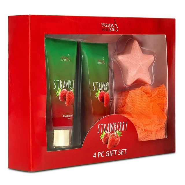 Freida & Joe Gift Strawberry Fragrance Bath & Body Collection Gift Box - Gift for Her Luxury Body Care - Fashions for Home