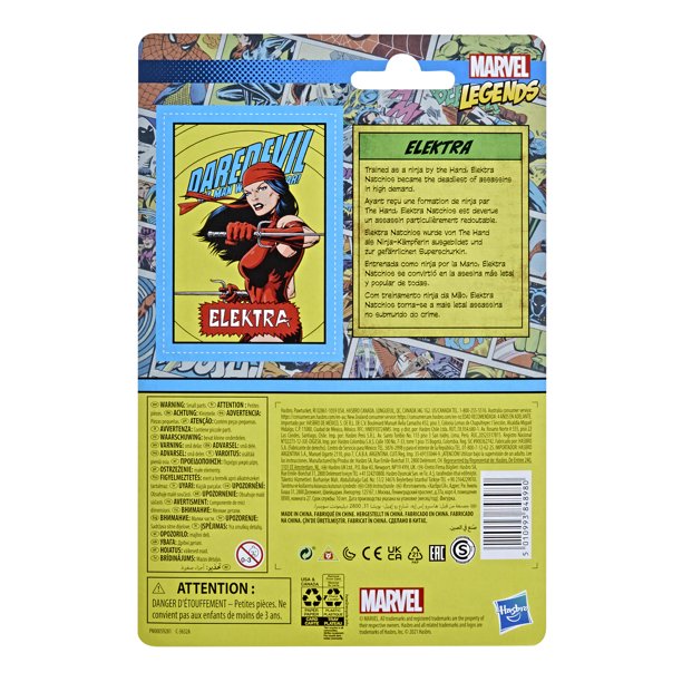 Marvel Hasbro Legends 3.75-inch Retro 375 Collection Elektra Action Figure Toy (B08MVTH7HB)