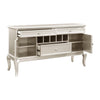 Modern Glamorous Silver Finish Buffet of 3 drawers Wine Rack Adjustable Shelfs Cabinet Server 1pc Traditional Dining Furniture