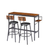 Bar Table Set with wine bottle storage rack. Rustic Brown,47.24'' L x 15.75'' W x 35.43'' H.