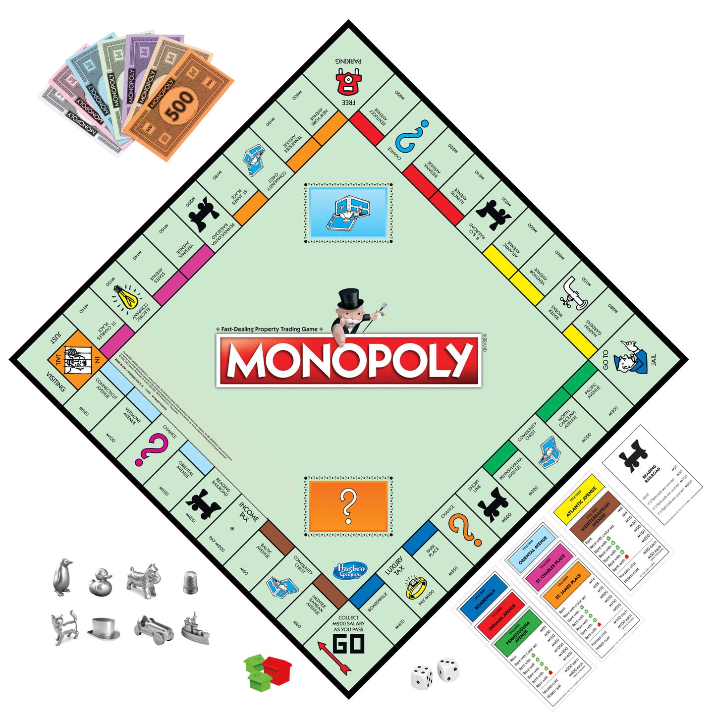 monopoly board game 2 6 players 8 tokens family games white elephant gifts ages 8