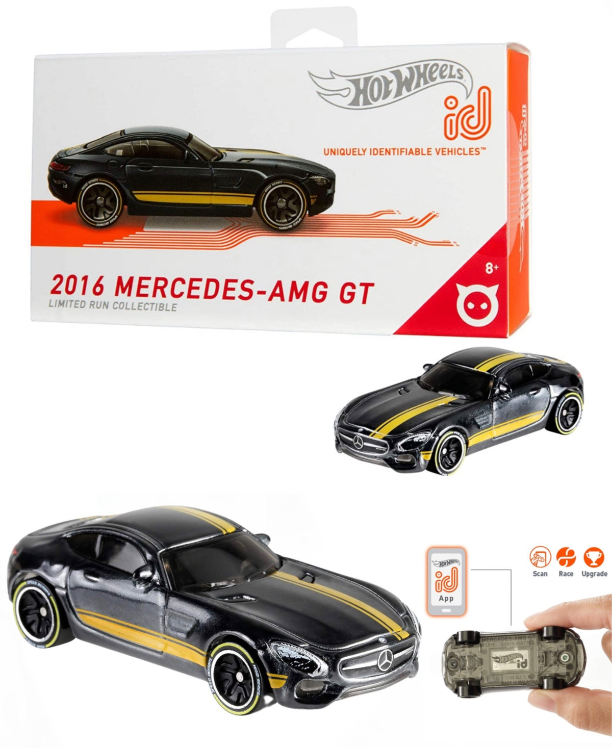 Hot Wheels Collectors Welcome 2016 Mercedes Amg Gt Single Vehicle with Embedded Nfc Chip