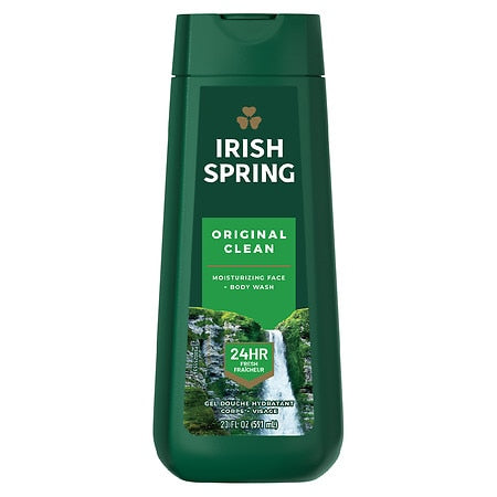 Irish Spring Mens Gel Body Wash Original Clean Scented Body Wash for Men 20 oz Bottle
