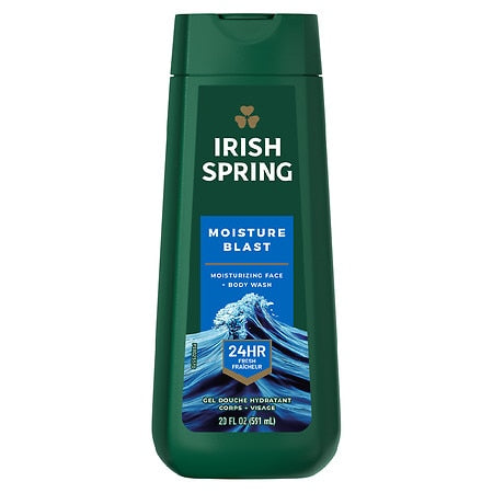 Irish Spring Mens Gel Body Wash Moisture Blast Scented Body Wash for Men 20 oz