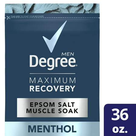Degree Men Maximum Recovery Epsom Salt Muscle Soak Menthol 36 Oz.