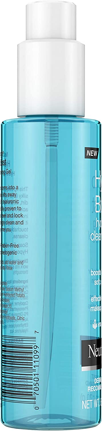 Neutrogena Hydro Boost Lightweight Hydrating Facial Gel Cleanser, Gentle Face Wash & Makeup Remover with Hyaluronic Acid, Hypoallergenic & Paraben-Free, 6 fl. Oz (B01LETURZI)