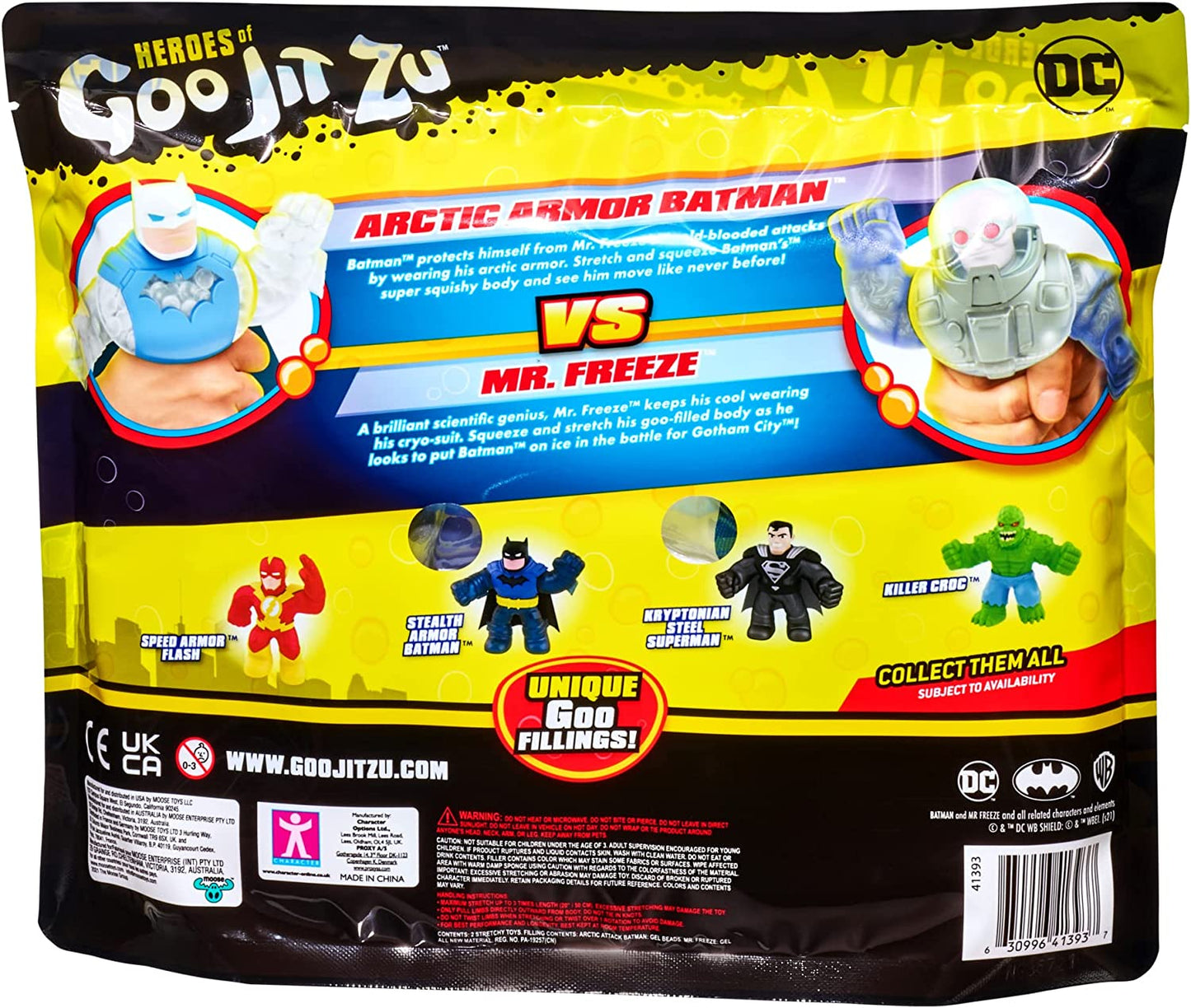 Heroes of Goo Jit Zu DC Versus Pack - 2 Stretchy Super Squishy Arctic Armor Batman versus Super Gooey Mr. Freeze Boys Ages 4+ Heroes of Goo Jit Zu