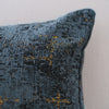 Decorative Denim Blue and Gold Chenille Throw Pillow