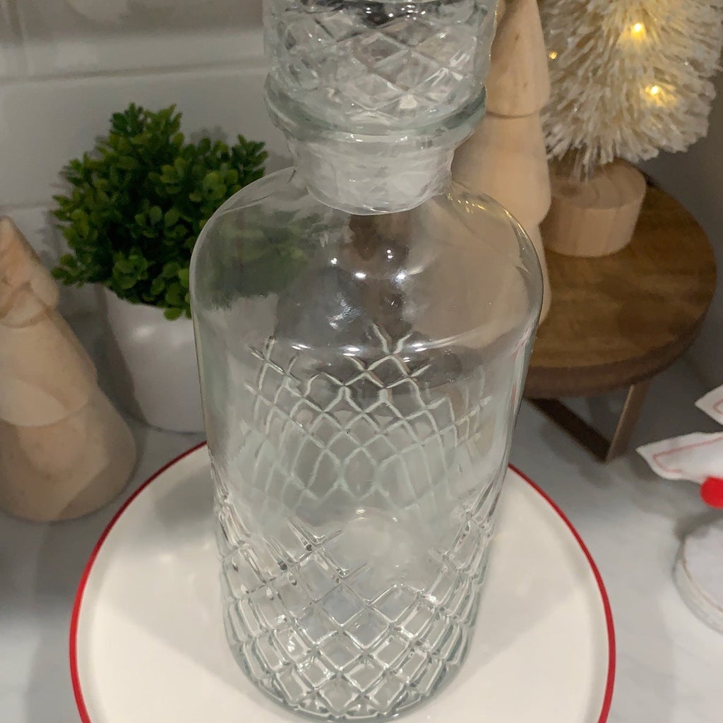 Elegant 9” H Vintage Looking Glass Decanter