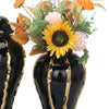 Elegant Black Ceramic Ginger Jar Vase with Gold Accents and Removable Lid - Timeless Home Decor