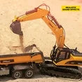 top race 15 channel full functional professional rc excavator, remote control construction tractor ~metal shovel~ (tr-211)