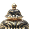 Black with Gold Design Ceramic Decorative Ginger Jar Vase