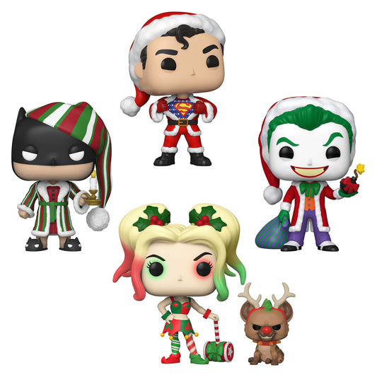 DC Super Heroes Christmas (4-Pack) - Pop! Vinyl (POP!) - Fashions for Home