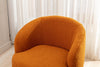 Teddy Fabric Swivel Accent Armchair Barrel Chair With Black Powder Coating Metal Ring,Caramel