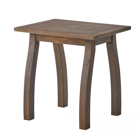 Kinesis Outdoor Side Table with Slatted Top and Wood Frame, Grey - Fashions for Home
