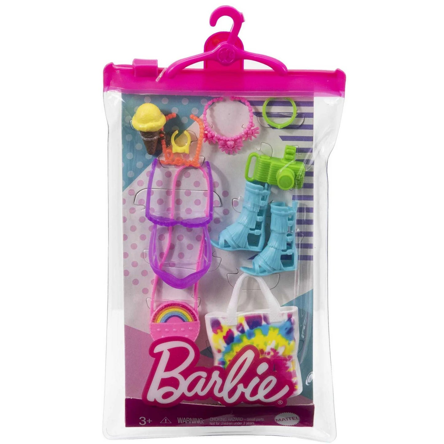 Barbie Accessories Neon Festival Pack with 11 Storytelling Pieces for Barbie Dolls