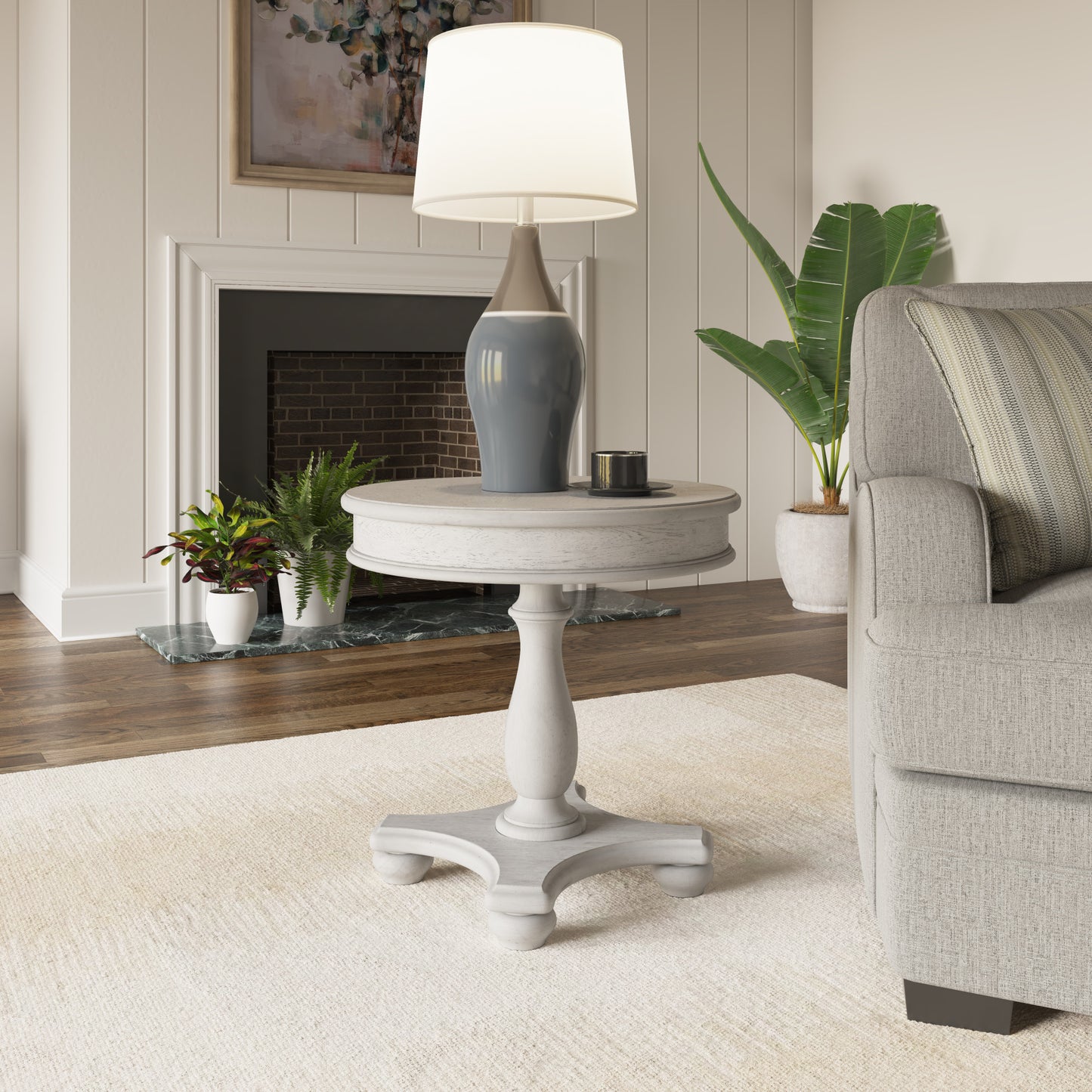 Gray Round End Table - Fashions for Home