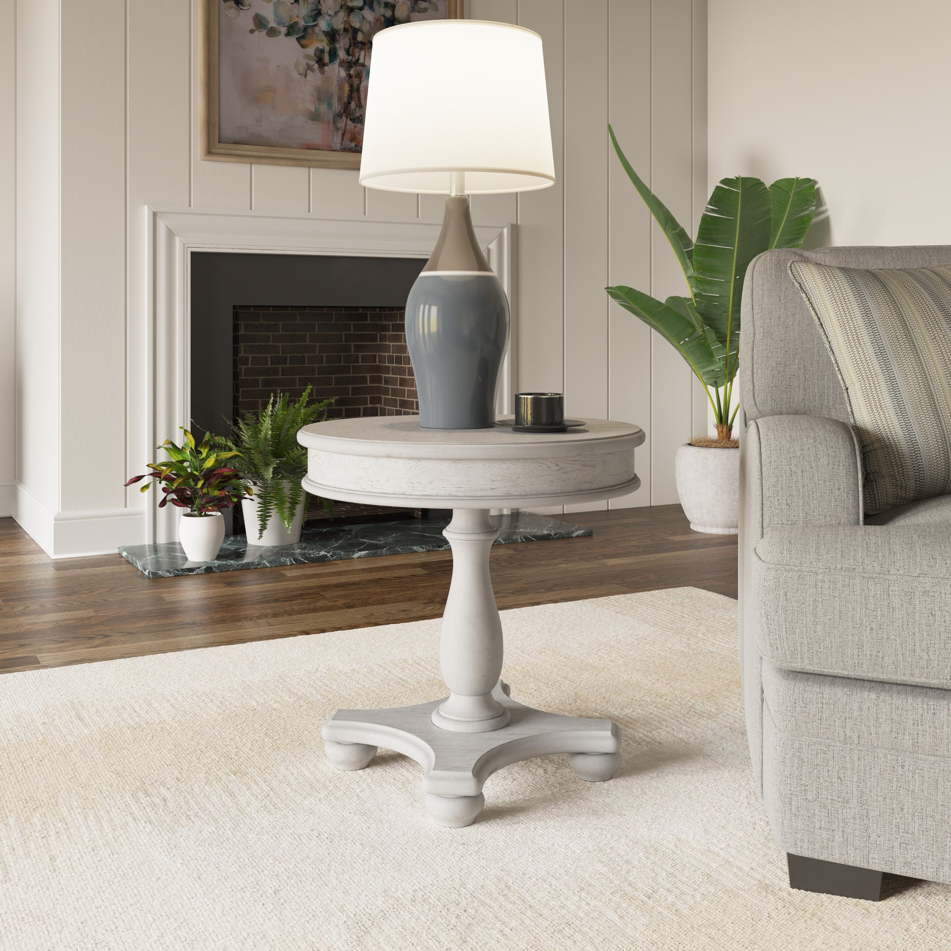 Gray Round End Table - Fashions for Home