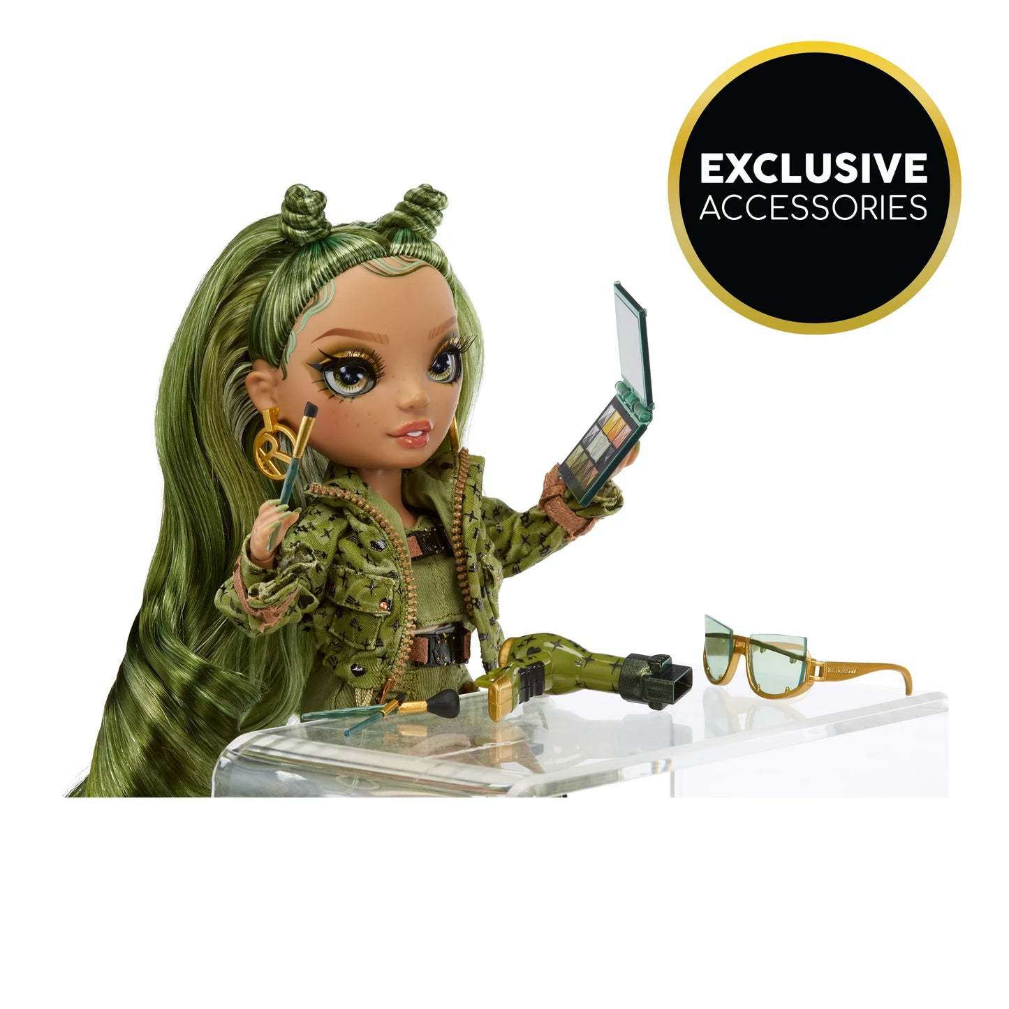Rainbow High Olivia, Camo Green Fashion Doll, Outfit & 10+ Colorful Play Accessories. Kids Gift 4-12 Years Old and Collectors