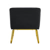 Black minimalist armless sofa chair with PU backrest and golden metal legs, suitable for offices, restaurants, kitchens, and bedrooms