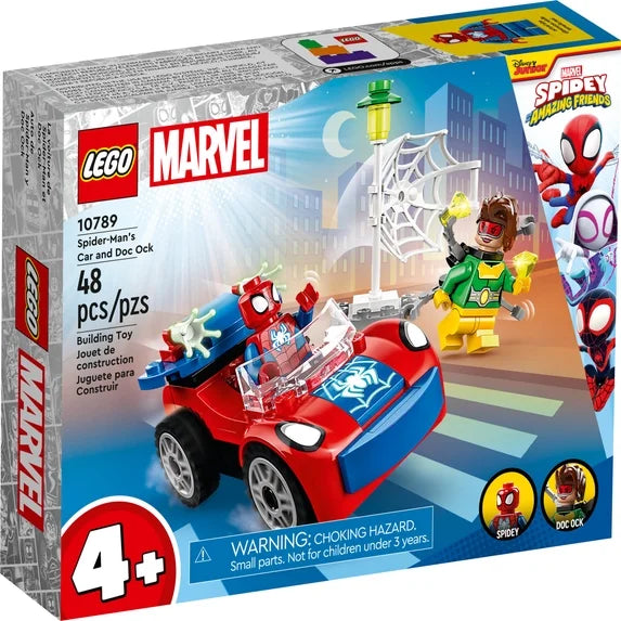LEGO Marvel Spider-Man's Car and Doc Ock Set 10789, Spidey and His Amazing Friends Buildable Toy for Kids 4 Plus Years Old with Glow in the Dark Pieces Fashions for Home