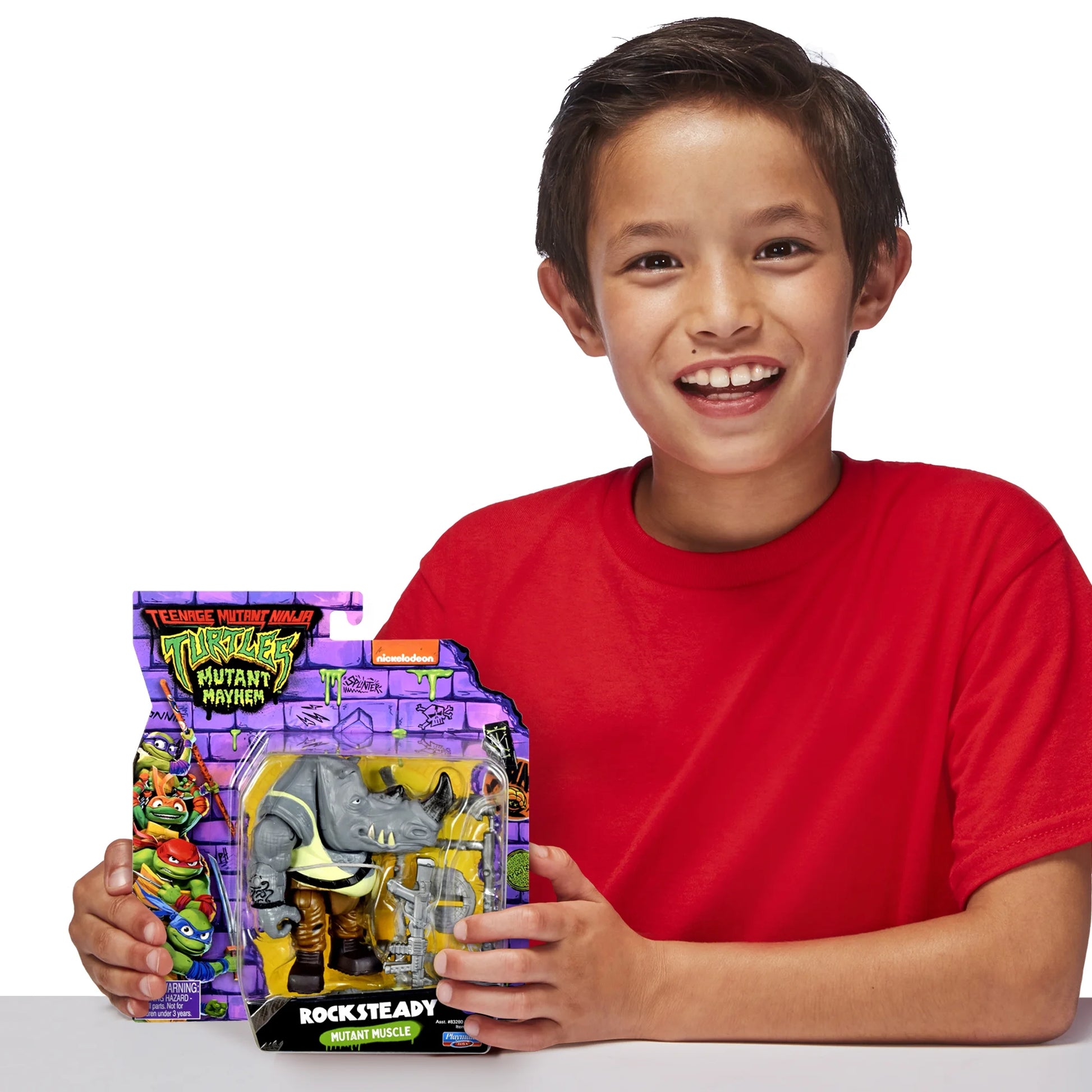 Teenage Mutant Ninja Turtles Mutant Mayhem Rocksteady Basic Action Figure, 4.25