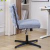 Armless Office Desk Chair No Wheels, BLUE