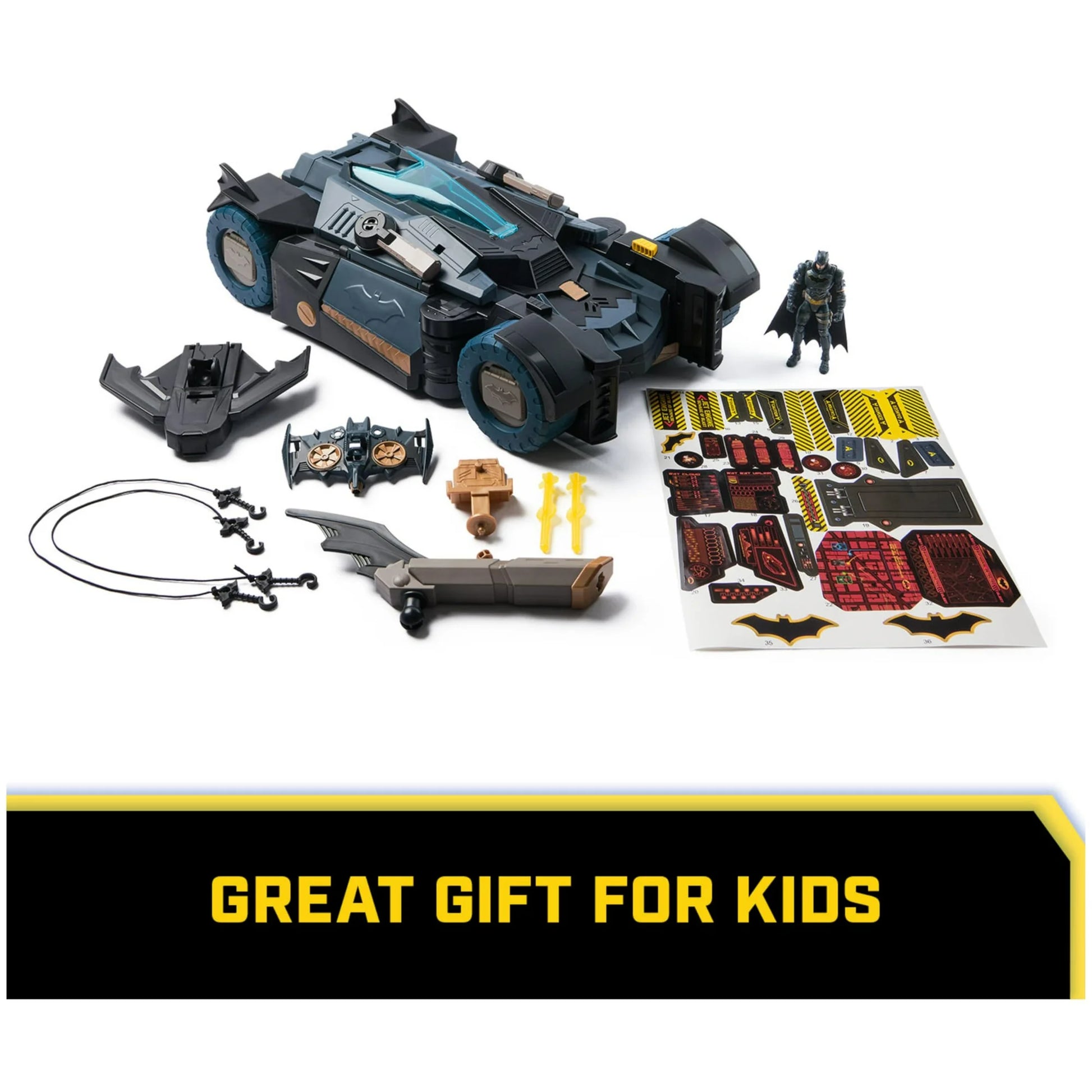 DC Comics Batman, Ultimate Transforming Batmobile Playset, 2-in-1 Playset with Exclusive Figure and Glider, Lights, Sounds, Kids Toys for Boys and Girls 4+ Fashions for Home